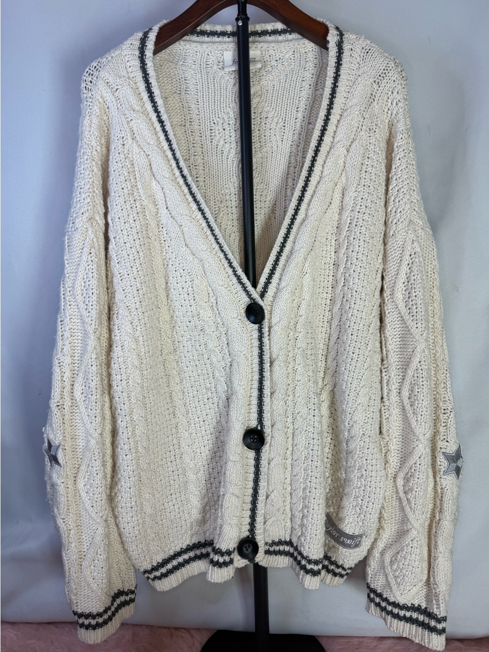 Taylor Swift - Authentic Folklore Cream Cable Knit Button-Up Cardigan -Sz XL/2XL